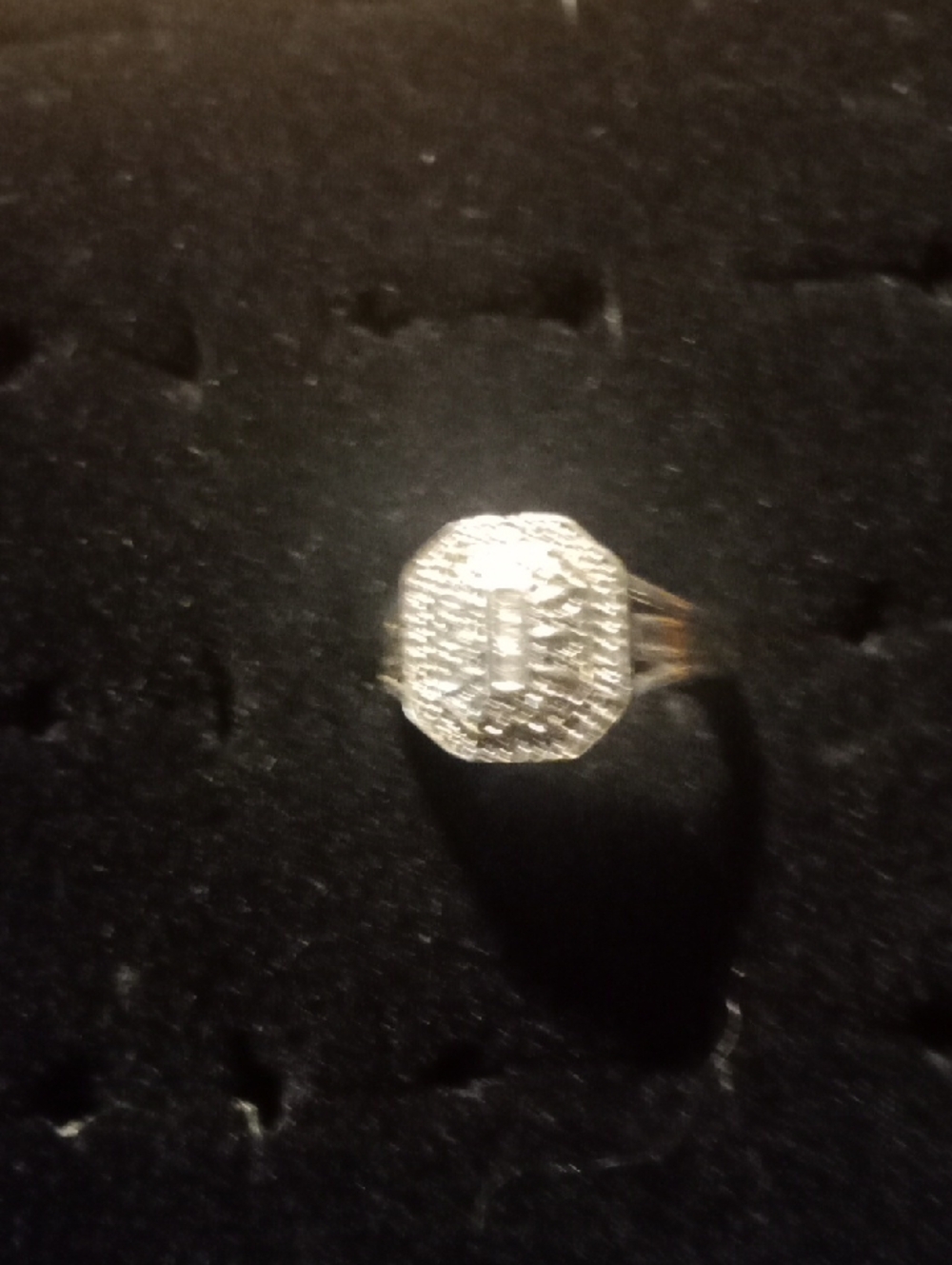 Sterling Silver Diamond Octagonal Pavé Ring - Elegant Women’s Fashion Jewelry